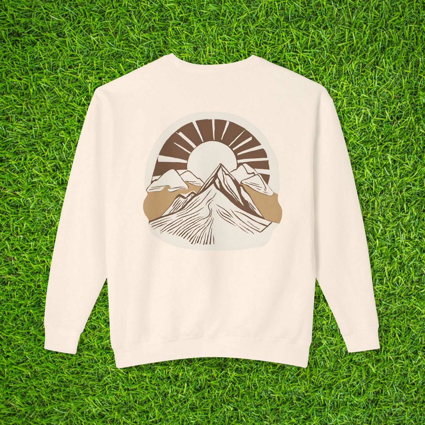 Unisex Lightweight Crewneck Sweatshirt - Velum Est. 2025 Mountain Sunrise Design