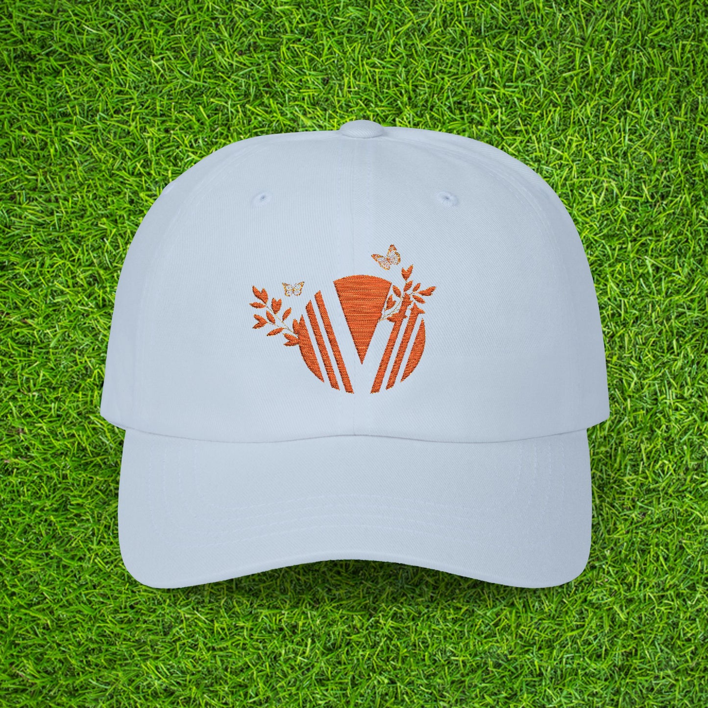 Vintage-Inspired Classic Dad Cap with Butterfly Design