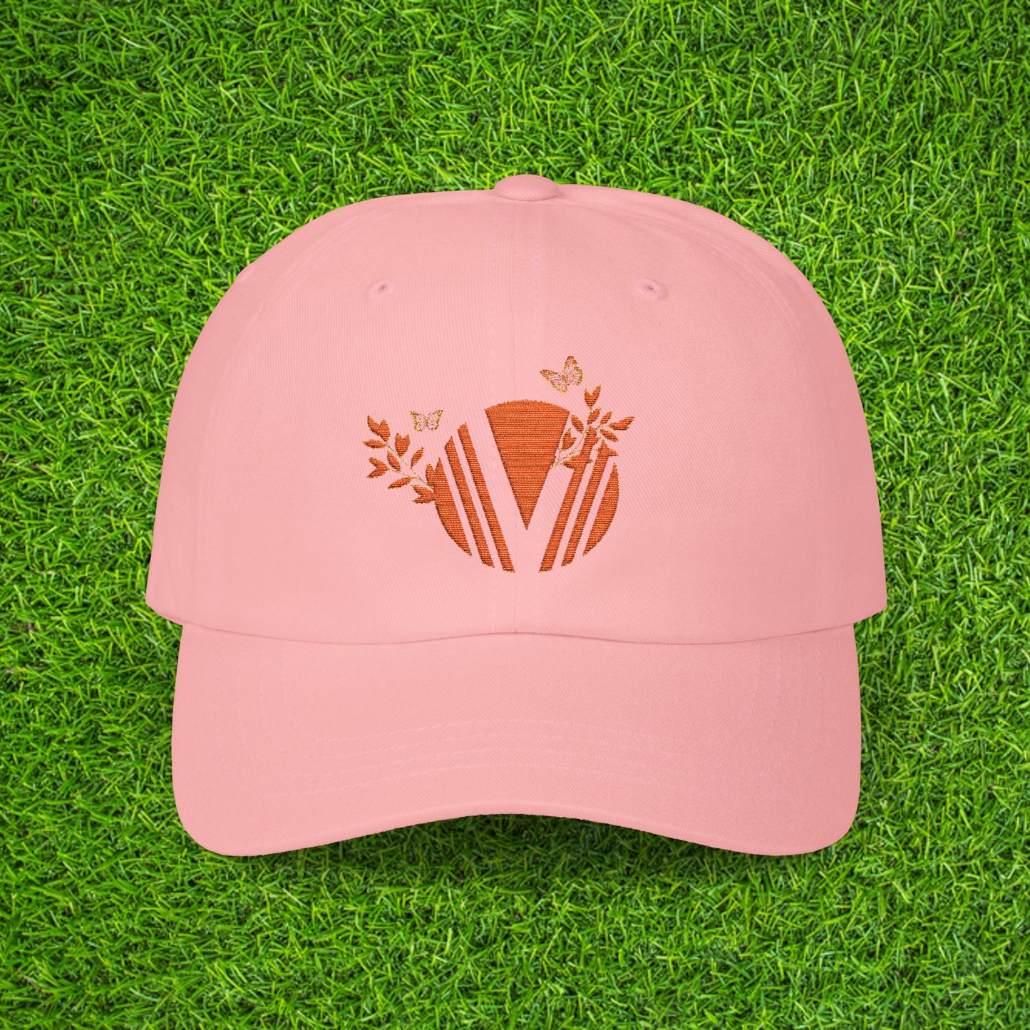 Vintage-Inspired Classic Dad Cap with Butterfly Design