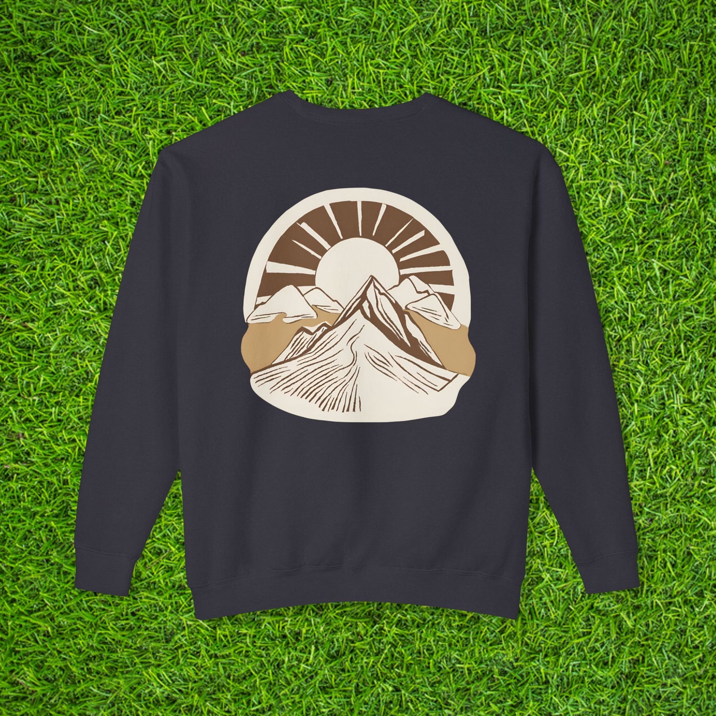 Unisex Lightweight Crewneck Sweatshirt - Velum Est. 2025 Mountain Sunrise Design