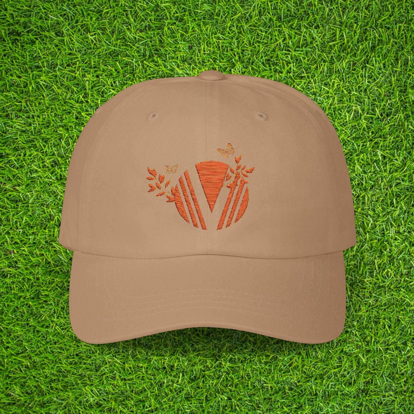 Vintage-Inspired Classic Dad Cap with Butterfly Design