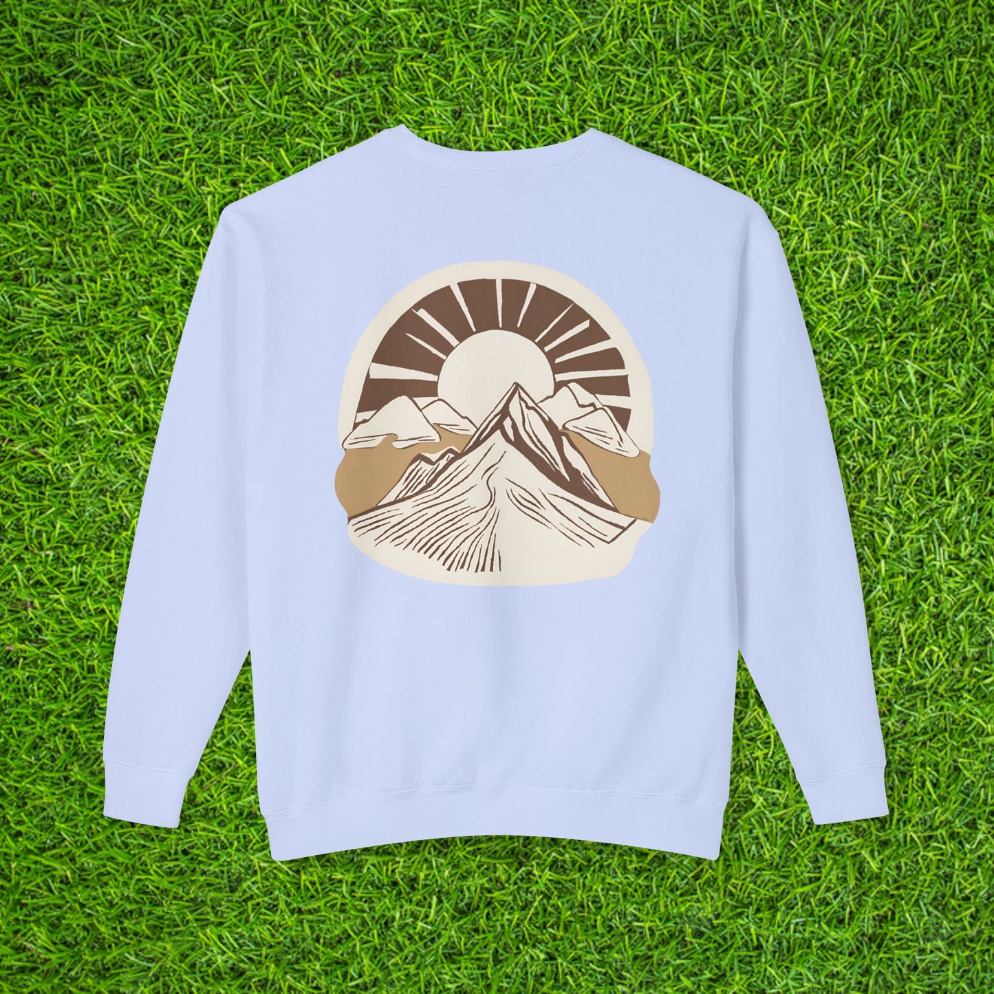 Unisex Lightweight Crewneck Sweatshirt - Velum Est. 2025 Mountain Sunrise Design