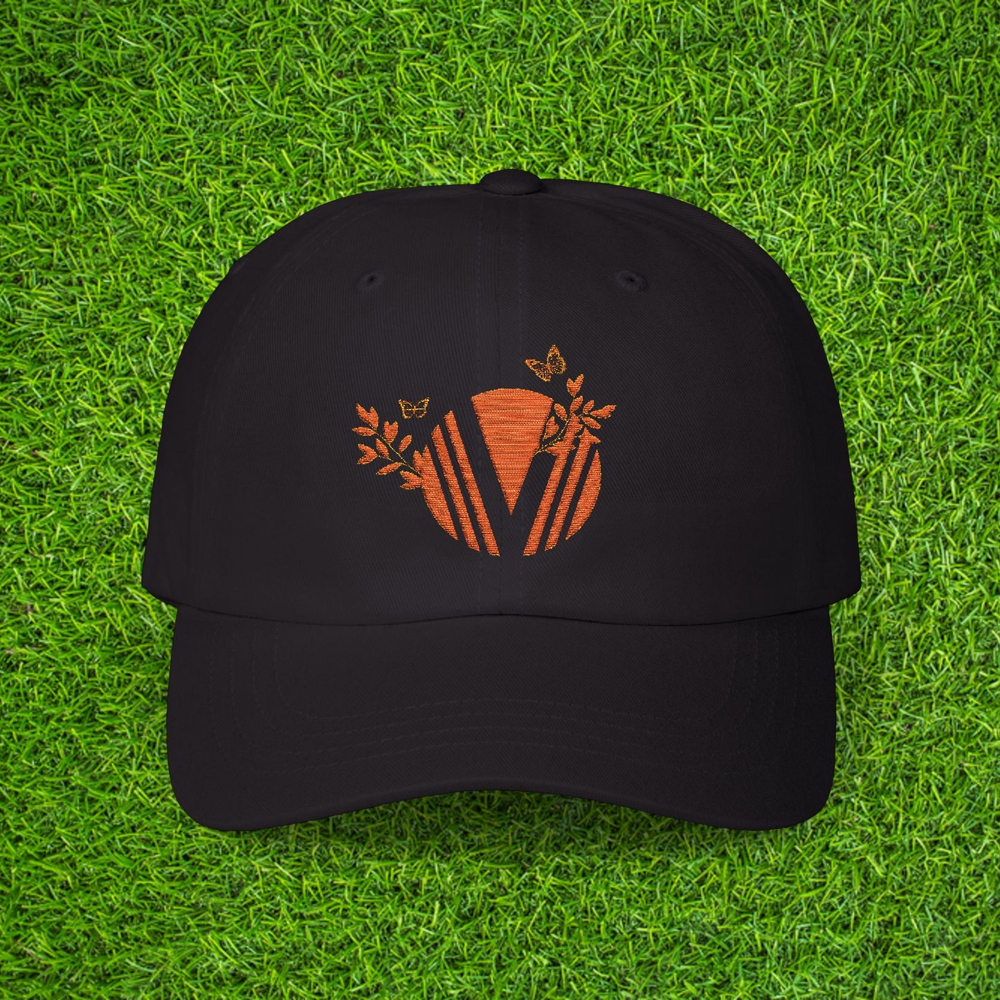 Vintage-Inspired Classic Dad Cap with Butterfly Design