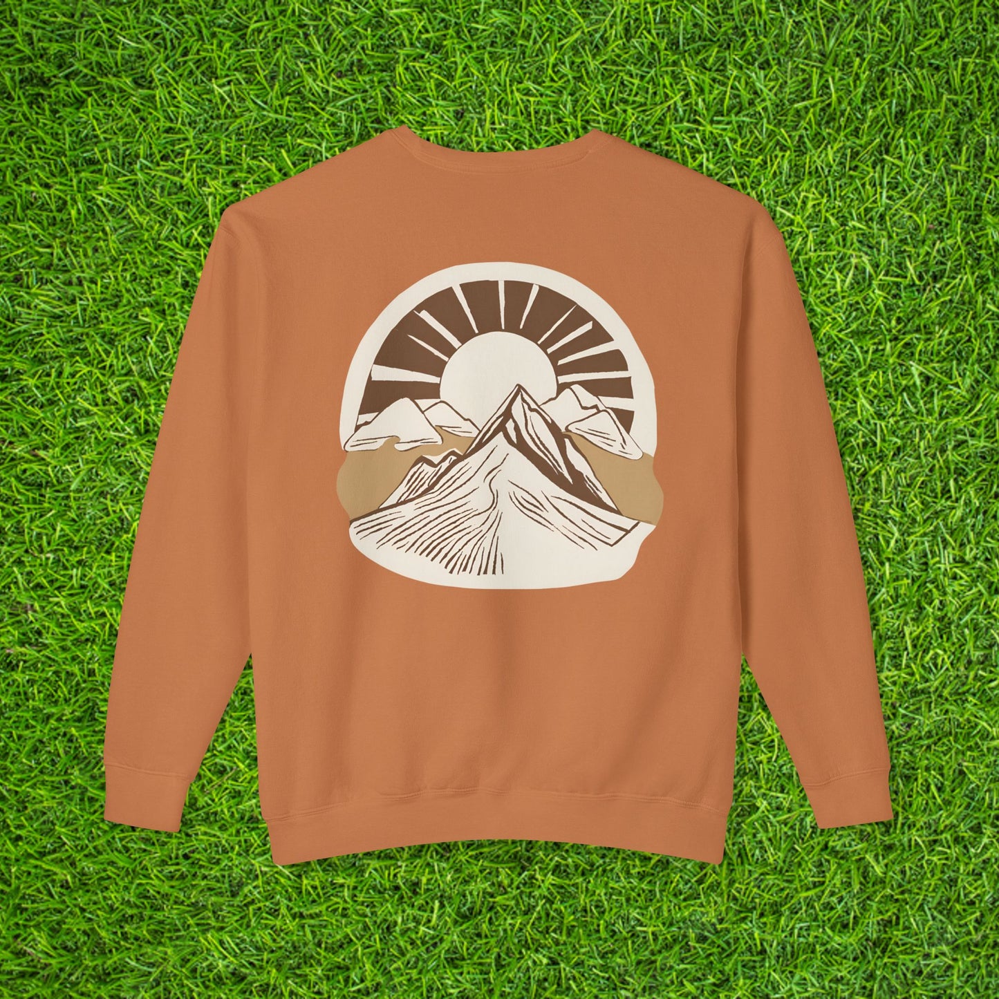 Unisex Lightweight Crewneck Sweatshirt - Velum Est. 2025 Mountain Sunrise Design