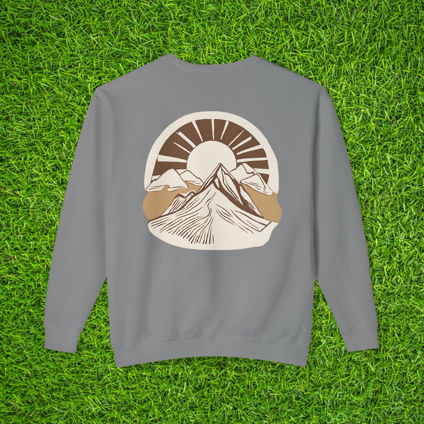 Unisex Lightweight Crewneck Sweatshirt - Velum Est. 2025 Mountain Sunrise Design